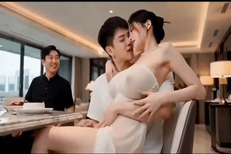 《NTR寝取:善良的嫂子》第2集 从厨房开始 揉奶子亲吻 夫前目犯
